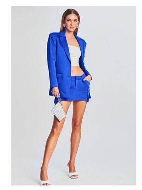 New! SER.O.YA Vienna Oversized Blazer Jacket in Royal Blue